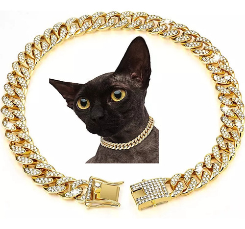 Collar De Cadena Cubana Para Perros Y Gatos Con Diamantes Ca