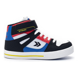 Zapatilla Botita Blanca/negra/azul/roja Spin Niños Atomik