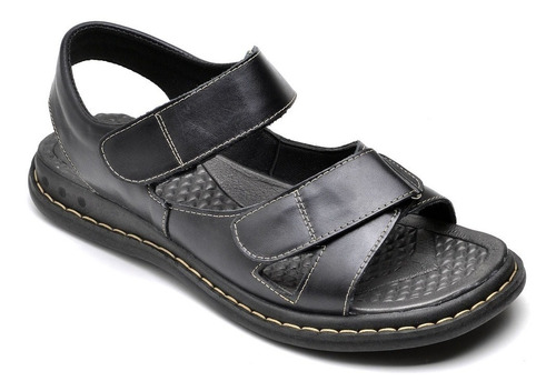 Sandalia Masculina C/ Velcro Papete Couro Legitimo Promoção