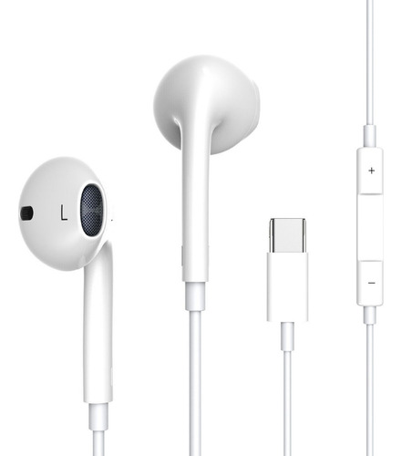 Auriculares Con Salida Tipo C Para iPhone 15, Color De Línea Completa, Color Blanco, Luz, No Tiene Luz