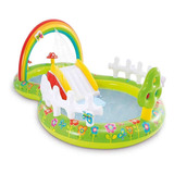 Alberca Piscina Centro Juegos Inflable Arcoiris Jardin Intex