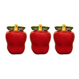 Colección De Recipientes De Manzana Roja Tuscany De Ack, 3 P