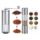 Kit Cozinha Moedor De Café Inox + Moedor Sal Pimenta Manual