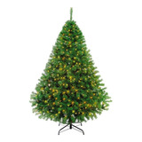 Arbol De Navidad Con Luces Frondoso Canadiense 220 Cm