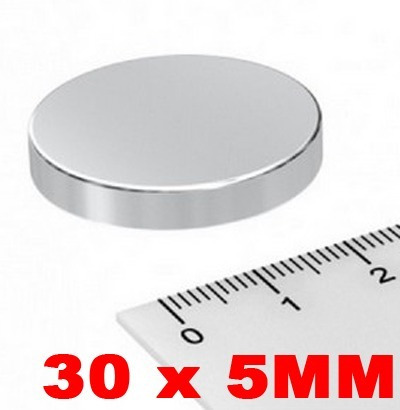 Imã De Neodímio Disco 30mm X 5mm * 7 Peças * 30x5 Mm