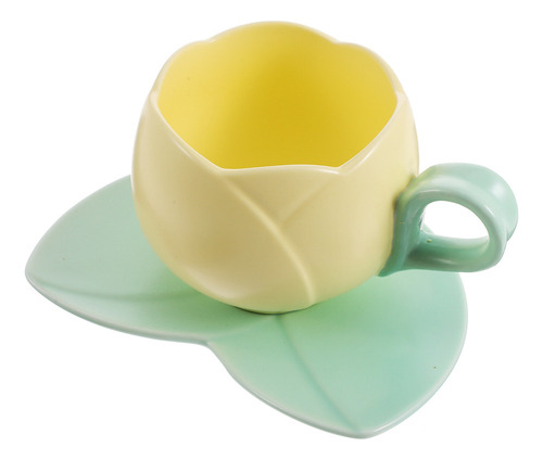 Juego De Tazas De Café De Cerámica Con Diseño De Tulipán