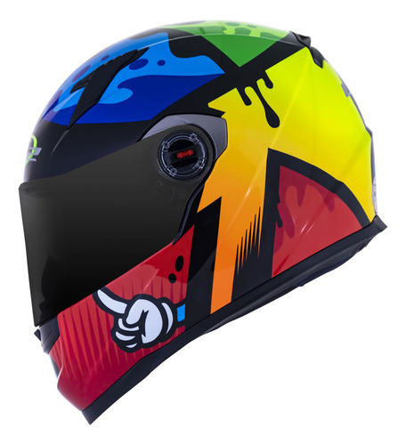 Capacete Ls2 Ff358 Menphis Preto Vermelho + Viseira Vermelha