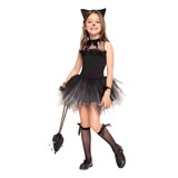 Fantasia Gatinha Halloween Carnaval Festa Luxo Infantil Teen