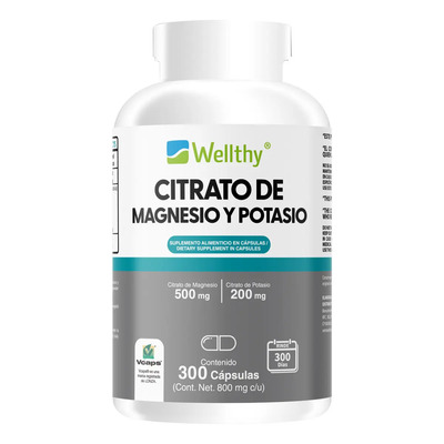 Wellthy Citrato De Potasio Y Citrato De Magnesio 300 Cápsula Sabor Sin Sabor | MercadoLibre