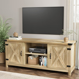 Yeshomy Moderno Mueble De Tv Con Dos Puertas De Granero Y Ar