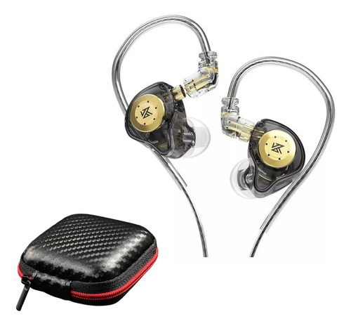 Kz Edx Pro In Ear Sem Mic + Case Retorno De Palco Monitor 
