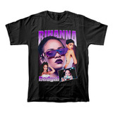 Camiseta Algodón Peinado Adultos Con Estampado De Rihanna