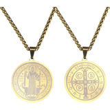 Whlhmk Collar Con Medalla De San Benito, Collar Con Colgante