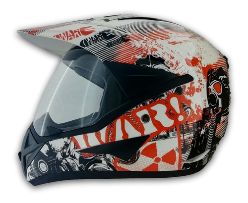 Casco Moto Cross Enduro Calle Zpf 9081 Guerrero Naranja