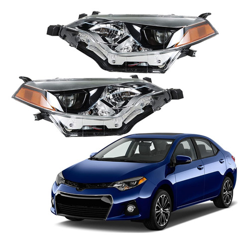 Conjunto De Faros Delanteros Toyota Corolla 14-16