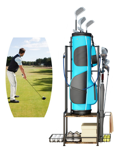 Soporte Organizador De Almacenamiento Para Bolsas De Golf