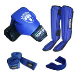 Kit Muaythai Infantil Luva Boxe, Caneleira, Bandagem E Bucal