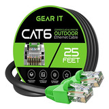 Gearit Cat6 Cable Ethernet Para Exteriores (25 Pies) Cca Con