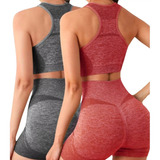 Conjunto Levanta Bumbum Feminino Academia Compressão Liso