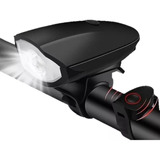 Lanterna Farol Bike Prova D'água Usb Led Buzina Recarregável