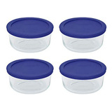 Juego De 4 Recipientes Redondos Pyrex Storage De 4 Tazas