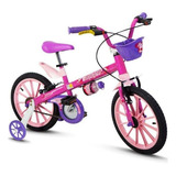 Bicicleta Feminina Infantil Nathor Top Girls Aro 16 Cor Rosa