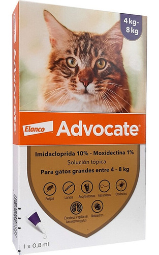 Elanco Antiparasitario Advocate Gatos 4 A 8 Kgs