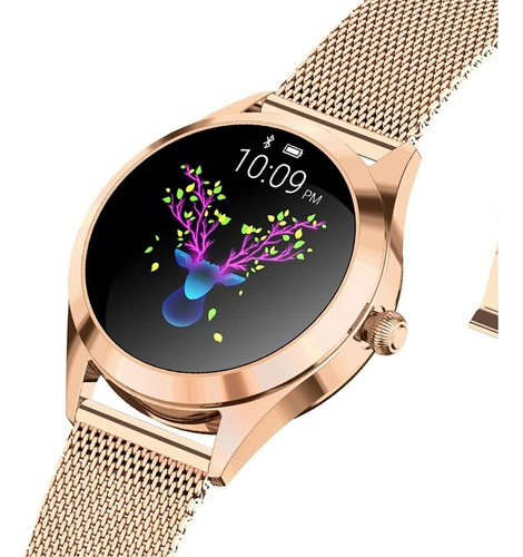 Smartwatch C/ Notificaciones De Mensajes Silver/gold Innjoo Caja Dorado Malla Dorado Bisel Dorado Diseño De La Malla Milanese