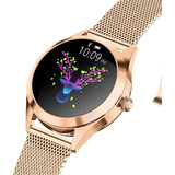 Smartwatch C/ Notificaciones De Mensajes Silver/gold Innjoo Caja Dorado Malla Dorado Bisel Dorado Diseño De La Malla Milanese