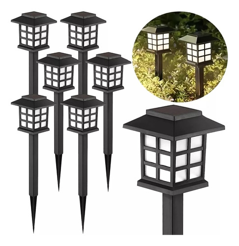 6pzs Lámpara Solar Exterior Luz Led Recargable Para Jardín 