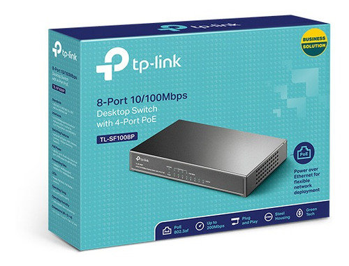 Switch Tp-link Tl-sf1008p Poe De 8 Puertos De 10/100mbps