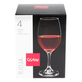 Copa Para Vino Tinto De Vidrio Transparente Set 4 Piezas