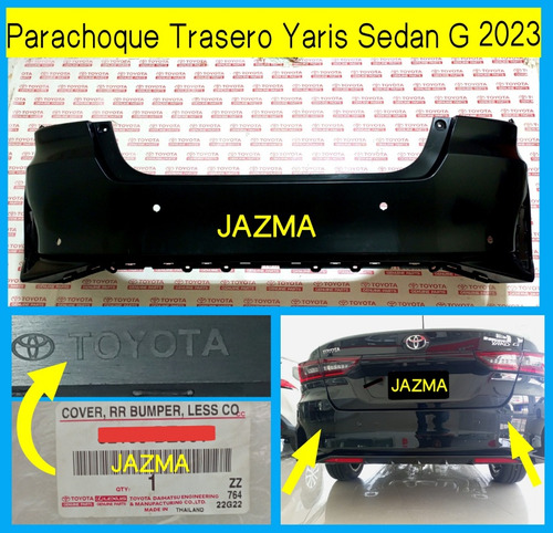 Parachoque Trasero Yaris Sedan 2023 2024 Original Toyota Foto 2