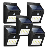 Pack X5 Lampara Solar Luz Reflector Sensor Exterior 20 Led