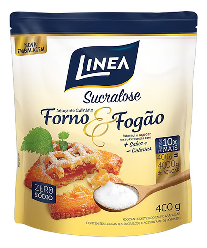 Adoçante Em Pó Sucralose Culinário Linea Forno & Fogão Pouch 400g
