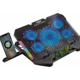 Suporte P/notebook C/5 Fan Azul C/sup. Celular + Lat. Dx-007