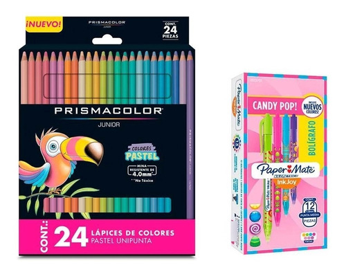 Colores Prismacolor 24 Pastel Mas Plumas Rt Candy Pop