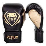 Guantes Venum Contender Boxeo - Negro - Oro - 10 Onzas.