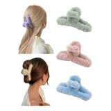 48 Pinzas Cabello Mujer Peluche Felpa Mariposa Garra Mayoreo