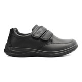 Zapato Escolar Niño Flexi Negro Doble Velcro Casual 17-21