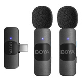 Microfone De Lapela Boya By-v20 Wireless Usb-c / 2mic