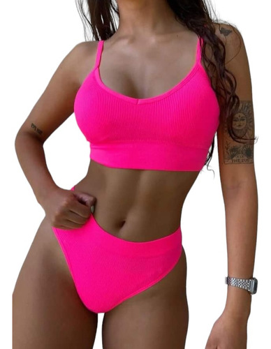 Set Seamless 2 Piezas Conjunto Ropa Interior Deportivo Color