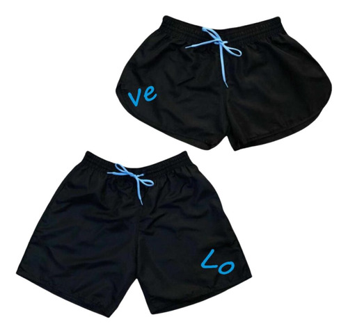 Kit Casal Mozão Shorts Iguais Bermudas Moda Praia Academia