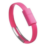 Pulsera Micro Usb Datos Carga Practica Moderna Negro O Rosa