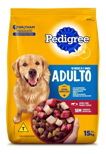 Ração Pedigree Carne Frango E Cereais Para Cães Adultos 15kg