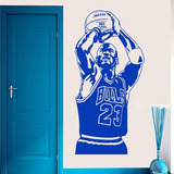 Vinilo Decorativo Michael Jordan Bulls 23 Canasta Medio Cuer