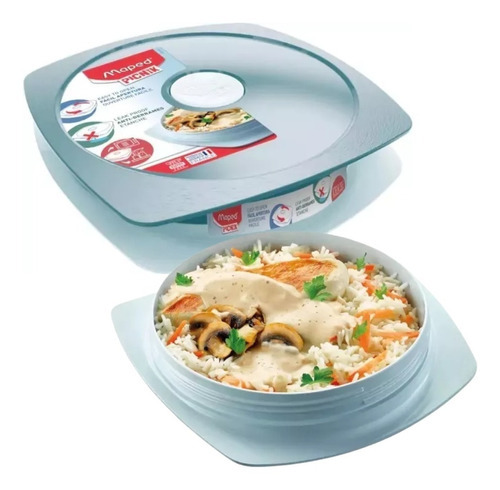 Lunchera Vianda Hermético Maped Plato Tapa Microondas 900ml