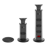 Torre De Tomada Multiplug Usb-c Embutir Mesa Bancad Cor 