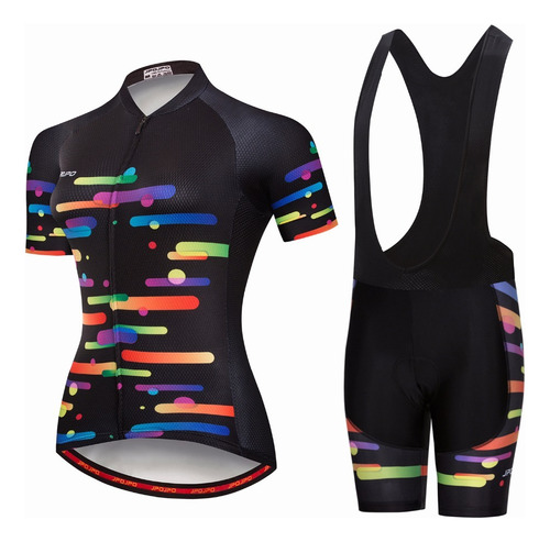 Conjunto De Maillot De Ciclismo De Manga Corta Para Mujer