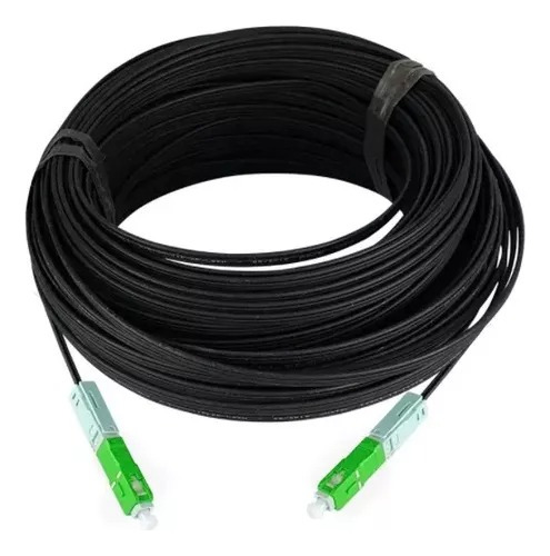 300m Cabo Fibra Óptica Mini Drop Flat 01fo Conectores Sc/apc